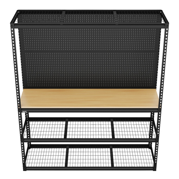 Heavy-Duty Modular Workbench with Racking & Pegboard 1820mm 300kg Capacity Per Level