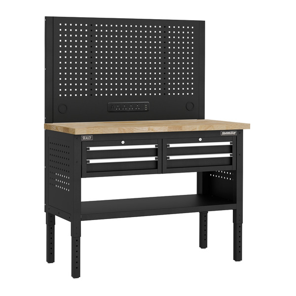Sealey APMWB50COMBO2W Superline PRO® Modular Workbench with 4 Drawers Wooden Worktop 1265mm