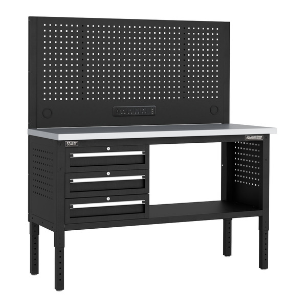 Sealey APMWB60COMBO1SS Superline PRO® Modular Workbench with 3 Drawers Stainless Steel Worktop 1525mm