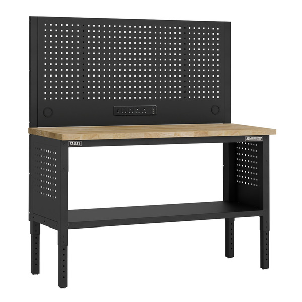 Sealey APMWB60COMBOW Superline PRO® Modular Workbench with Pegboard Back Panel Wooden Worktop 1525mm