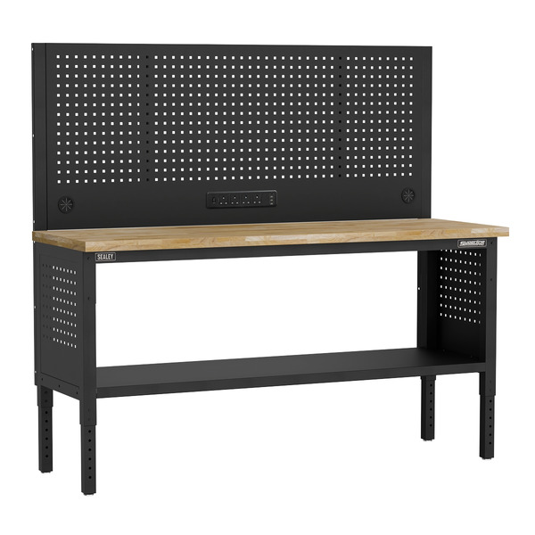 Sealey APMWB72COMBOW Superline PRO® Modular Workbench with Pegboard Back Panel Wooden Worktop 1830mm