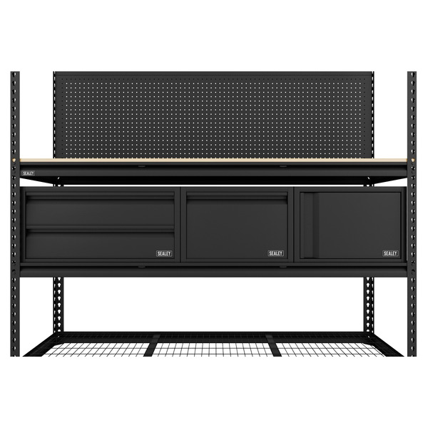Sealey Heavy-Duty Modular Workbench & Racking Kit with 3 Storage Units