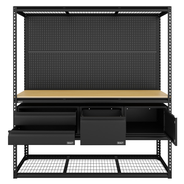 Sealey Heavy-Duty Modular Workbench & Racking Kit with 3 Storage Units