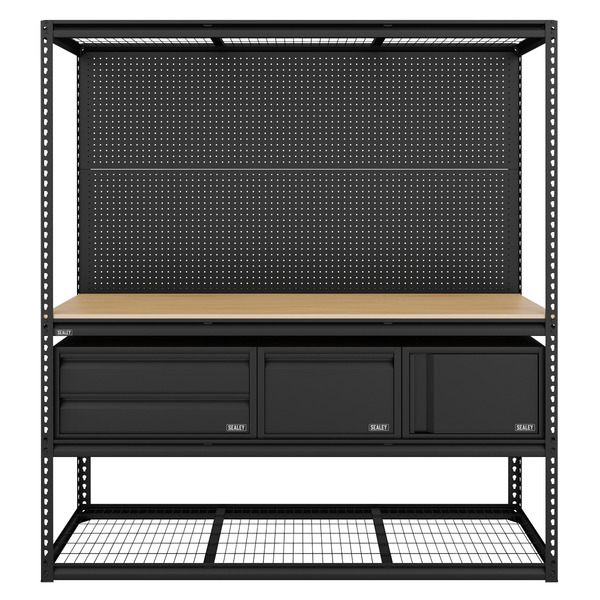 Sealey Heavy-Duty Modular Workbench & Racking Kit with 3 Storage Units
