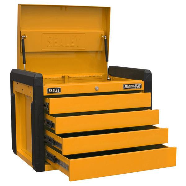 Sealey Superline PRO® Push-to-Open Topchest 4-Drawer - Orange