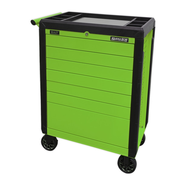 Sealey Superline PRO® Push-To-Open Rollcab 7 Drawer - Green