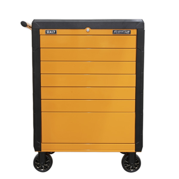 Sealey Superline PRO® Push-To-Open Rollcab 7 Drawer - Orange