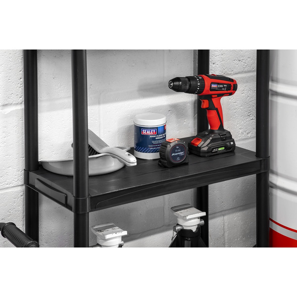 Sealey APPR5 Plastic Racking Unit with 5 Shelves 25kg Capacity Per Level