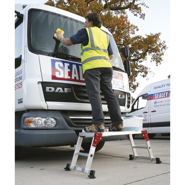 Sealey APS2 Aluminium 2-Tread Folding Platform - EN 131-4