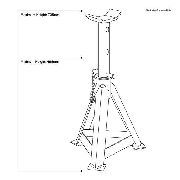 Sealey AAS10000 Auto Rise Ratchet Axle Stands (Pair) 10 Tonne Capacity per Stand