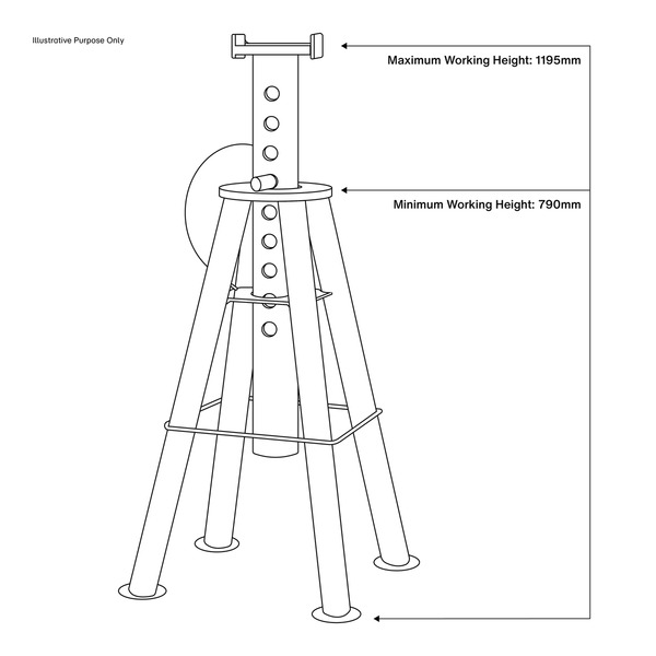 Sealey Premier Axle Stands (Pair) 10 Tonne Capacity per Stand High Level