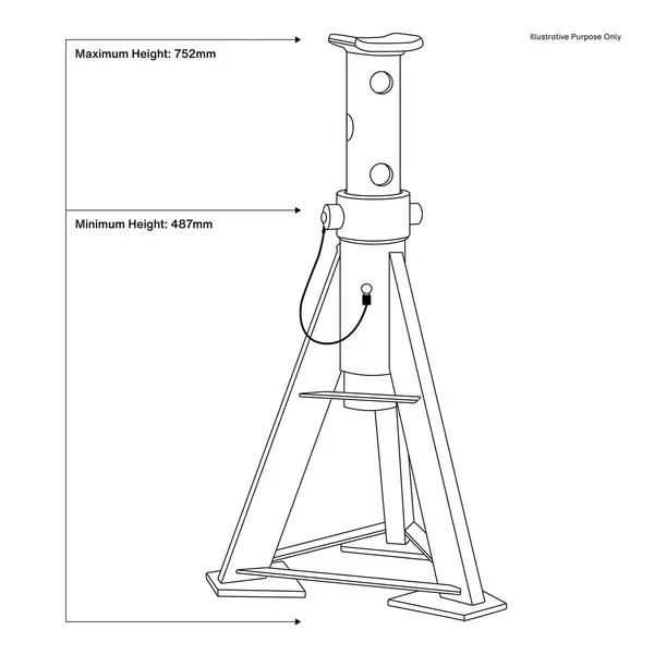 Sealey AS12 Premier Axle Stands (Pair) 12 Tonne Capacity per Stand High Level
