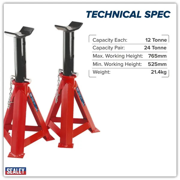 Sealey AS12000 Axle Stands (Pair) 12 Tonne Capacity per Stand