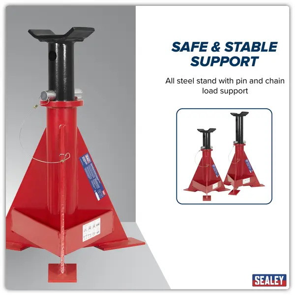 Sealey AS15000 Axle Stands (Pair) 15 Tonne Capacity per Stand