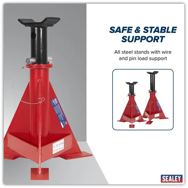 Sealey AS15000 Axle Stands (Pair) 15 Tonne Capacity per Stand
