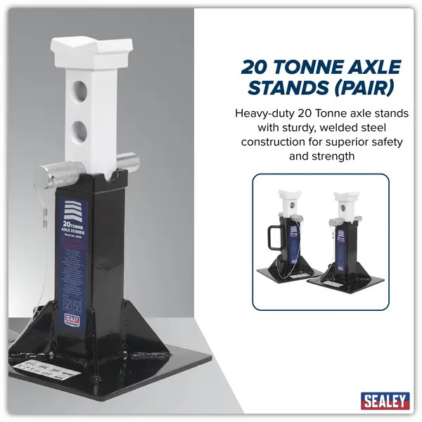 Sealey AS20 Premier Axle Stands (Pair) 20 Tonne Capacity per Stand