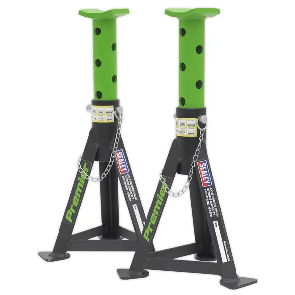 Sealey AS3G Premier Axle Stands (Pair) 3 Tonne Capacity per Stand - Green