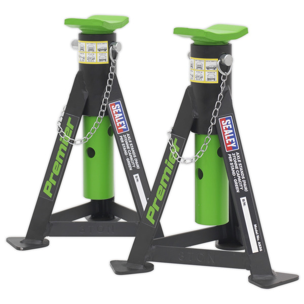 Sealey Premier Trolley Jack 3 Tonne & Axle Stands (Pair) 3 Tonne per Stand Combo