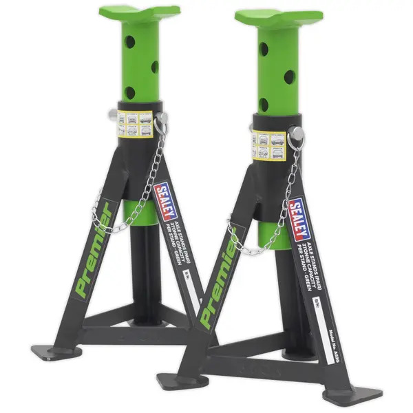 Sealey AS3G Premier Axle Stands (Pair) 3 Tonne Capacity per Stand - Green