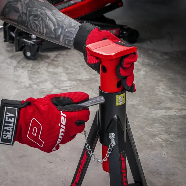 Sealey AS3R Premier Axle Stands (Pair) 3 Tonne Capacity per Stand - Red