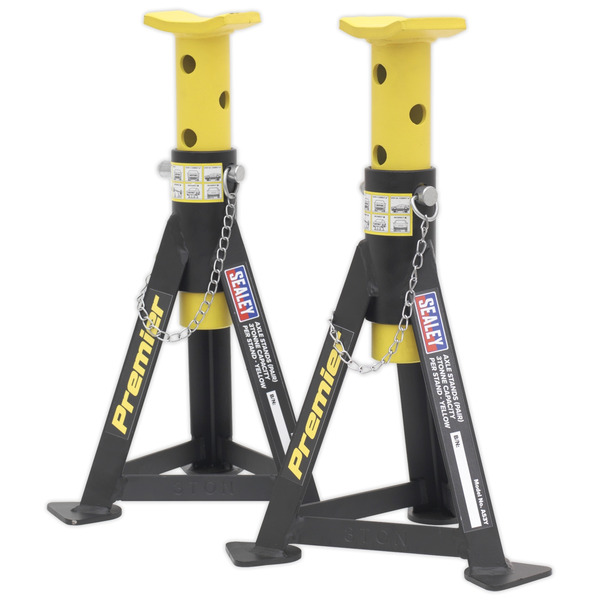 Sealey AS3Y Premier Axle Stands (Pair) 3 Tonne Capacity per Stand - Yellow