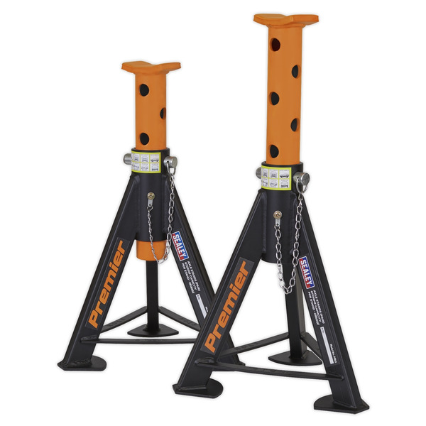 Sealey AS6O Premier Axle Stands (Pair) 6 Tonne Capacity per Stand - Orange