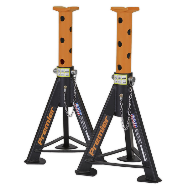 Sealey AS6O Premier Axle Stands (Pair) 6 Tonne Capacity per Stand - Orange