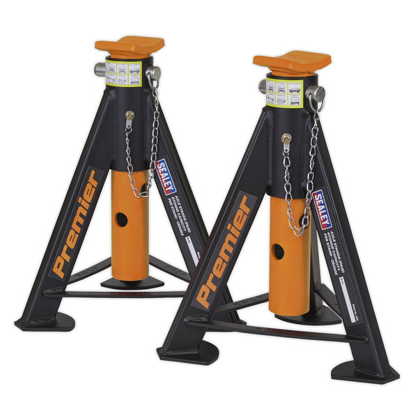 Sealey AS6O Premier Axle Stands (Pair) 6 Tonne Capacity per Stand - Orange