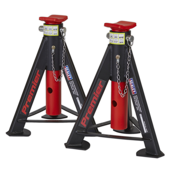 Sealey AS6R Premier Axle Stands (Pair) 6 Tonne Capacity per Stand - Red
