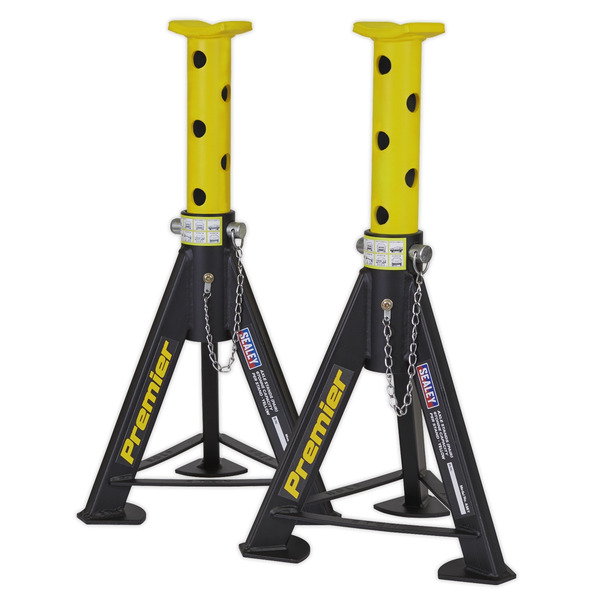 Sealey AS6Y Premier Axle Stands (Pair) 6 Tonne Capacity per Stand - Yellow