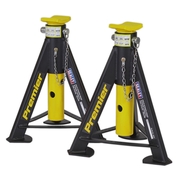 Sealey AS6Y Premier Axle Stands (Pair) 6 Tonne Capacity per Stand - Yellow