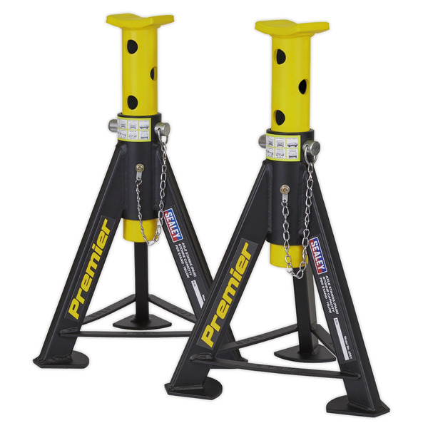 Sealey AS6Y Premier Axle Stands (Pair) 6 Tonne Capacity per Stand - Yellow