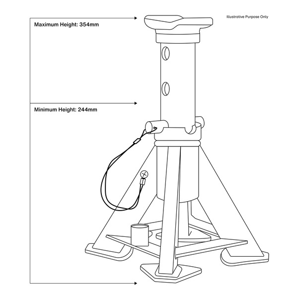 Sealey AS7S Premier Short Axle Stands (Pair) 7 Tonne Capacity per Stand