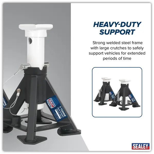Sealey AS7S Premier Short Axle Stands (Pair) 7 Tonne Capacity per Stand