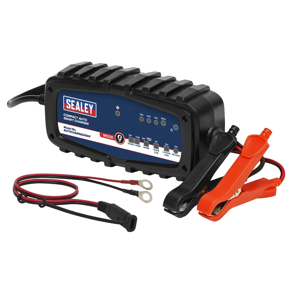 Sealey AUTOCHARGE200HF 6/12V Compact Auto Smart Charger & Maintainer 2A