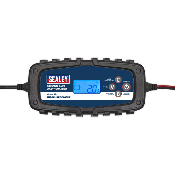 Sealey AUTOCHARGE400HF 6/12V Compact Auto Smart Charger & Maintainer 4A