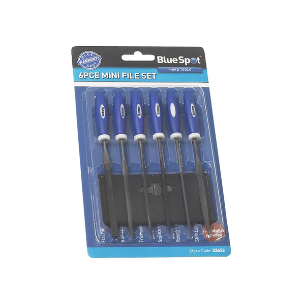 BlueSpot Tools Mini File Set with Pouch 6 Piece