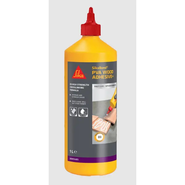 Everbuild 908050 SikaBond PVA Wood Adhesive+ 1ltr