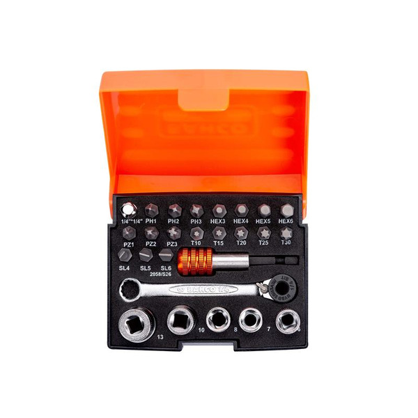 2058/S26 1/4in Drive Ratchet Socket Set, 26 Piece