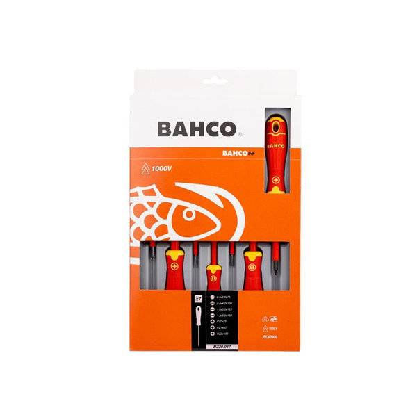 B220.017 BAHCOFIT Insulated Screwdriver Set, 7 Piece