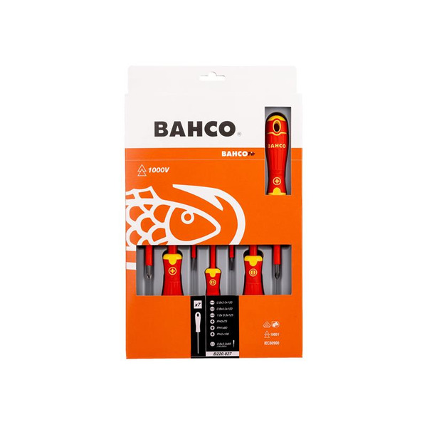 B220.027 BAHCOFIT Insulated Screwdriver Set, 7 Piece