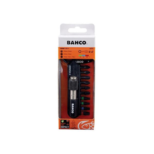 Bahco BAH66IM11C1 66IM/11C-1 Heavy-Duty Torsion Bit Set, 11 Piece