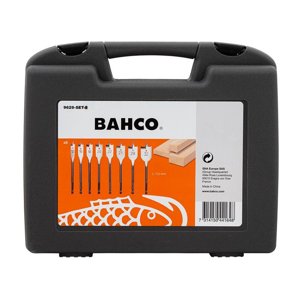 Bahco 9629 Series Flat Bit Set, 8 Piece