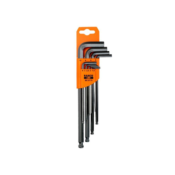 BE-9770 Metric Long Ball End Hex L-Key Set, 9 Piece