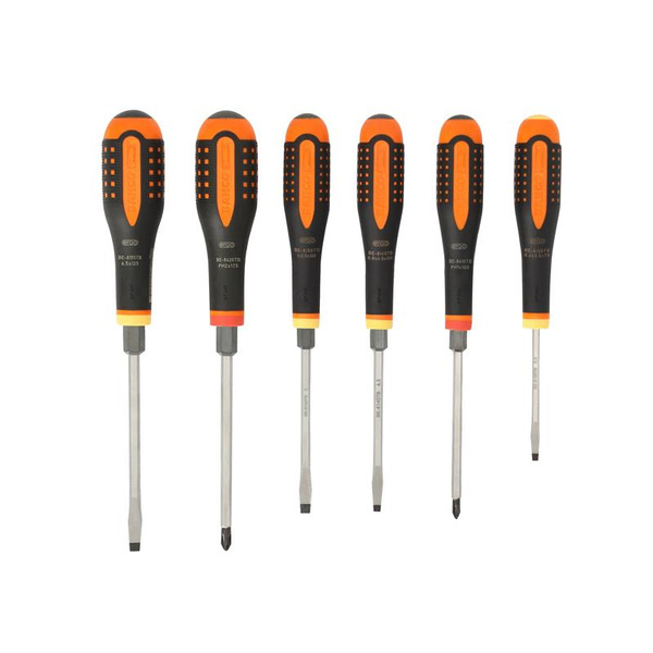 BE-9881TB ERGO™ Through Blade Screwdriver Set, 6 Piece