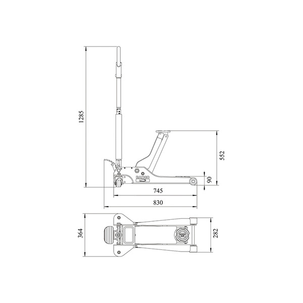 BH13000 Extra Compact Trolley Jack 3T