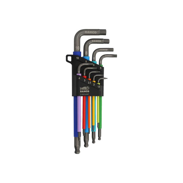 C1997LM/9P Metric Long Ball End Coloured Hex L-Key Set, 9 Piece