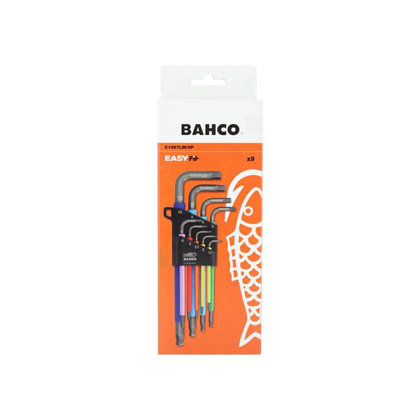 C1997LM/9P Metric Long Ball End Coloured Hex L-Key Set, 9 Piece