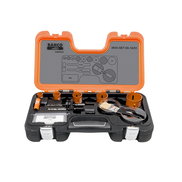 Bahco BAHHSSET1651 Professional Holesaw Set 3834 16/51 Sizes: 16-51mm
