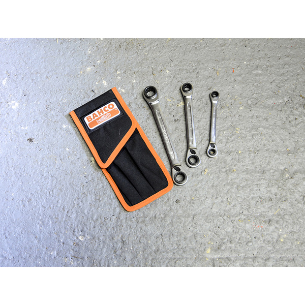 S4RM Series Reversible Ratchet Spanner Set, 3 Piece
